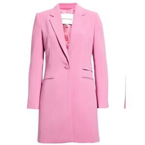 Judith & Charles Rae Pink Longline Blazer Dress Jacket Size 8 Made Canada $675